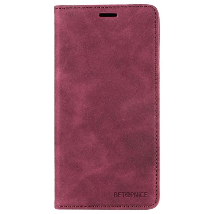 BETOPNICE - BETOPNICE 003 iPhone 15 Pro Fodral PU Läder - Röd