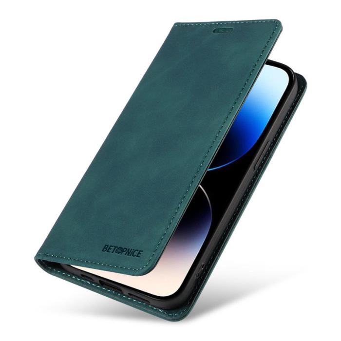 BETOPNICE - BETOPNICE 003 iPhone 15 Pro Max Fodral i PU-läder - Grön