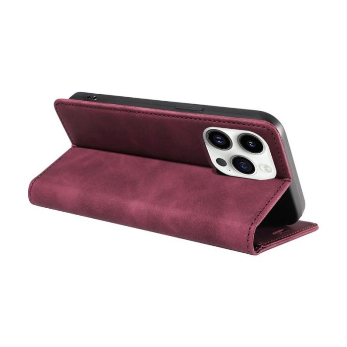 BETOPNICE - BETOPNICE 003 iPhone 15 Pro Max Fodral i PU-läder - Röd