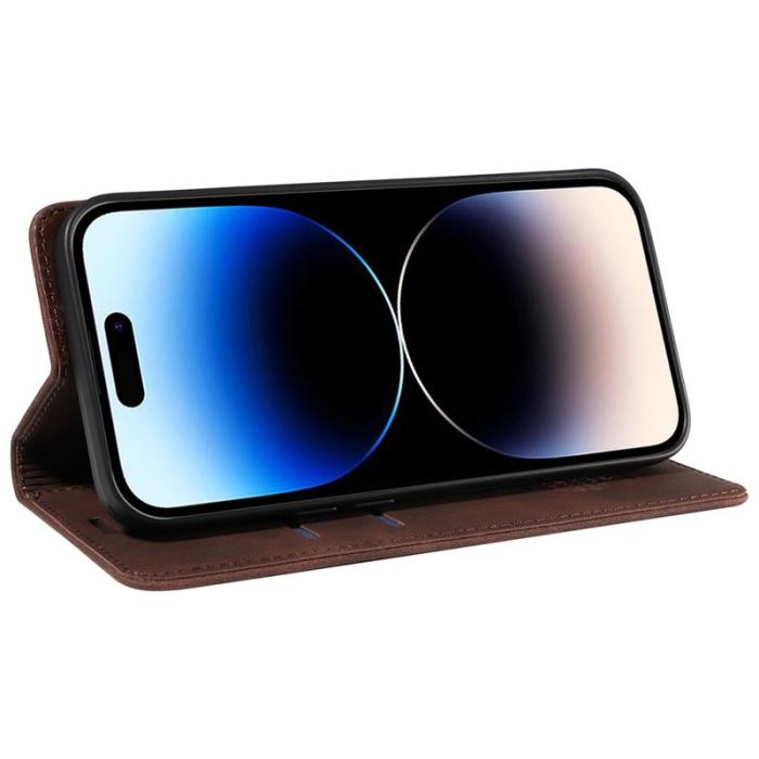 BETOPNICE - BETOPNICE 003 iPhone 15 Pro Max Fodral TPU + PU Läder - Brun