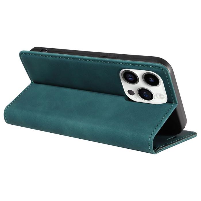 BETOPNICE - BETOPNICE 003 iPhone 15 Pro Max Fodral TPU + PU Läder - Grön