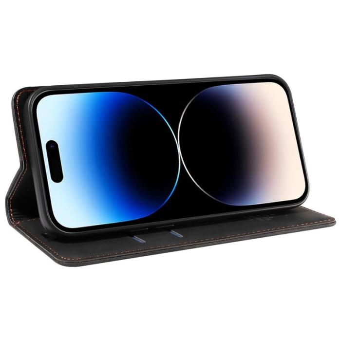 BETOPNICE - BETOPNICE 003 iPhone 15 Pro Max Fodral TPU + PU Läder - Svart