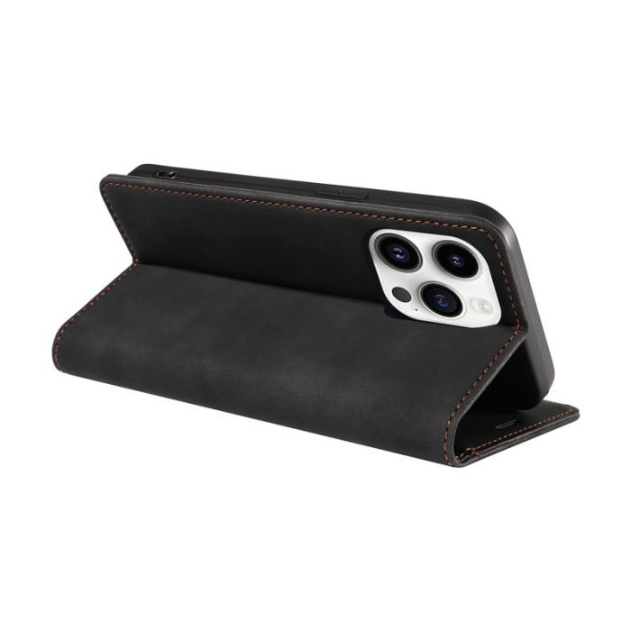 BETOPNICE - BETOPNICE 003 iPhone 15 Pro Skal RFID Blocker PU Läder - Svart