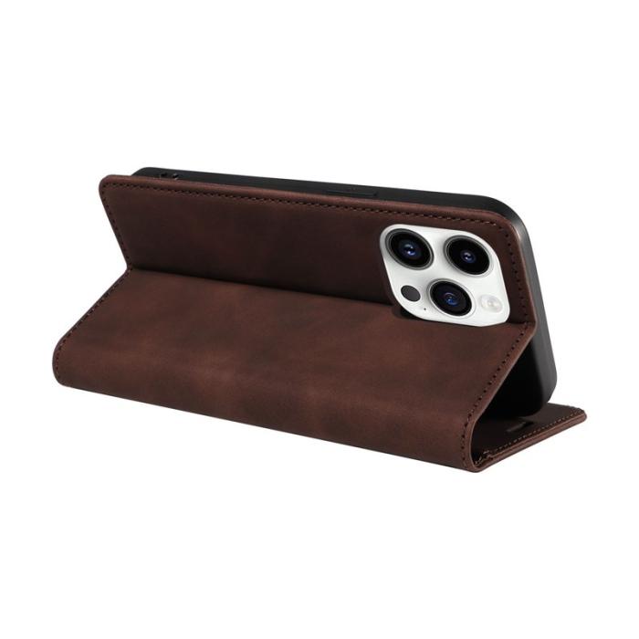 BETOPNICE - BETOPNICE 003 iPhone 15 Pro Skal RFID Blocking PU Läder - Brun