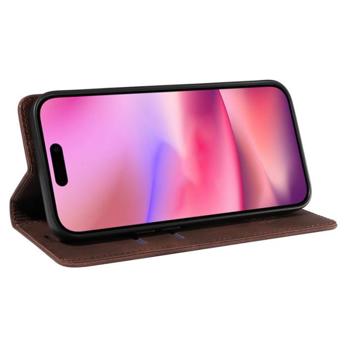 BETOPNICE - BETOPNICE 003 iPhone 16 Fodral i Äkta Läder - Brun