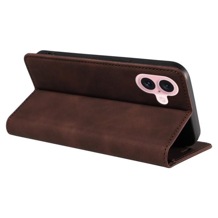 BETOPNICE - BETOPNICE 003 iPhone 16 Fodral i Äkta Läder - Brun