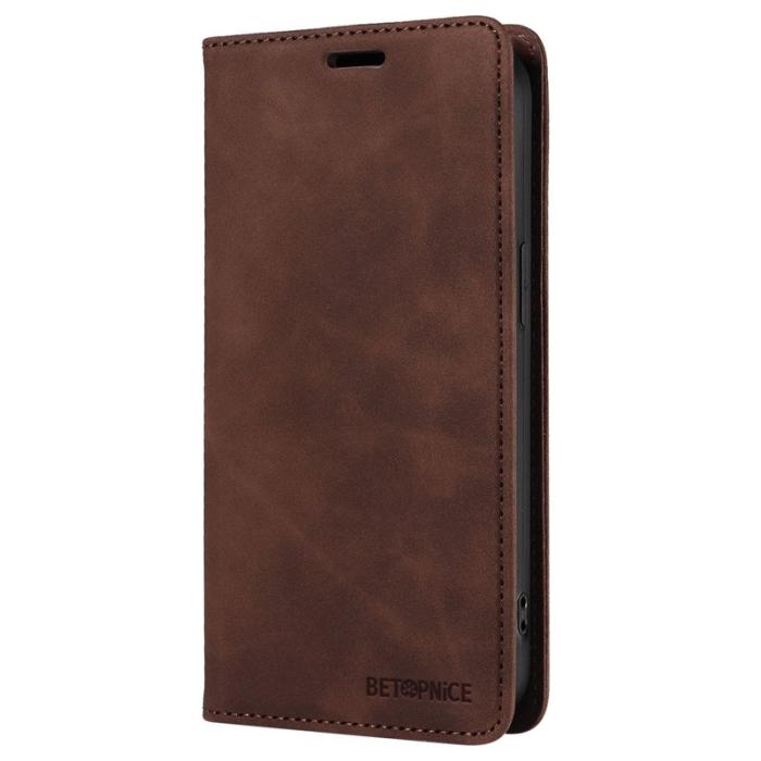 BETOPNICE - BETOPNICE 003 iPhone 16 Fodral i Äkta Läder - Brun