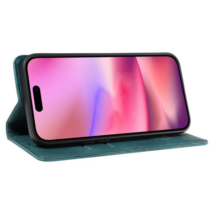 BETOPNICE - BETOPNICE 003 iPhone 16 Fodral i Äkta Läder - Grön