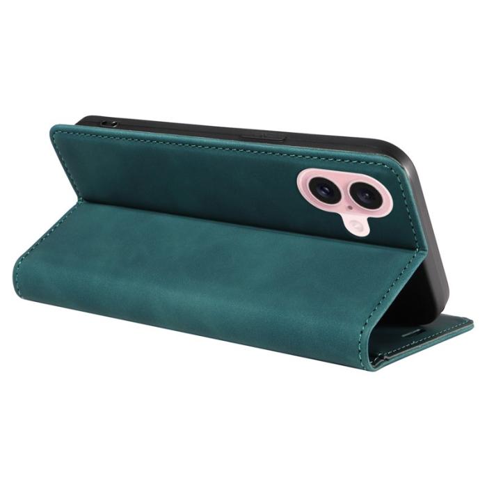 BETOPNICE - BETOPNICE 003 iPhone 16 Fodral i Äkta Läder - Grön