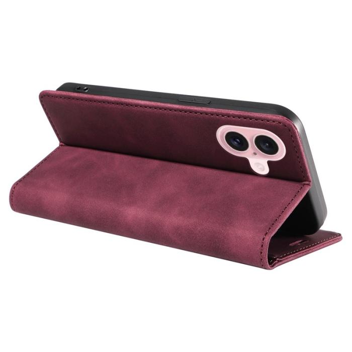 BETOPNICE - BETOPNICE 003 iPhone 16 Fodral i Äkta Läder - Röd