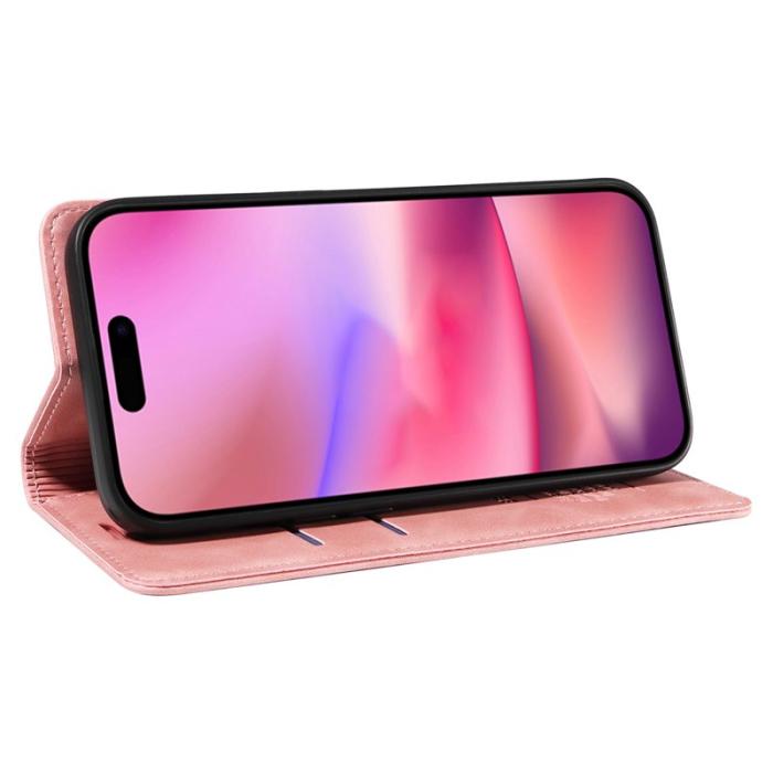 BETOPNICE - BETOPNICE 003 iPhone 16 Fodral i Äkta Läder - Rosa