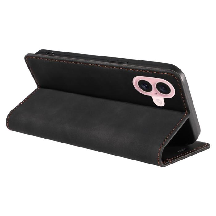 BETOPNICE - BETOPNICE 003 iPhone 16 Fodral i Äkta Läder - Svart