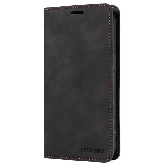 BETOPNICE - BETOPNICE 003 iPhone 16 Fodral i Äkta Läder - Svart