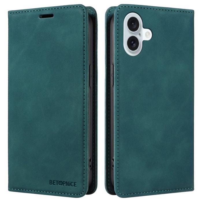BETOPNICE - BETOPNICE 003 iPhone 16 Plus Fodral RFID Blocking Konstläder - Grön