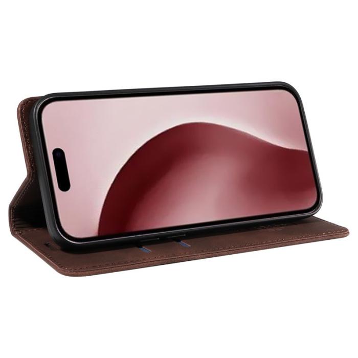 BETOPNICE - BETOPNICE 003 iPhone 16 Pro Fodral Wallet Äkta läder - Brun