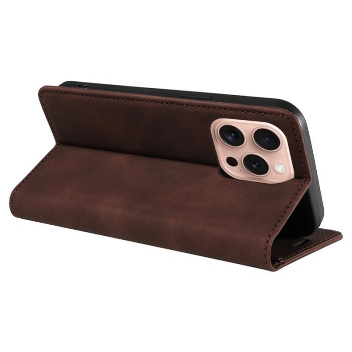 BETOPNICE - BETOPNICE 003 iPhone 16 Pro Fodral Wallet Äkta läder - Brun