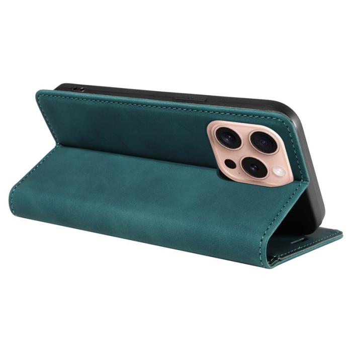 BETOPNICE - BETOPNICE 003 iPhone 16 Pro Fodral Wallet Äkta läder - Grön