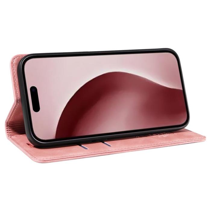 BETOPNICE - BETOPNICE 003 iPhone 16 Pro Fodral Wallet Äkta läder - Rosa