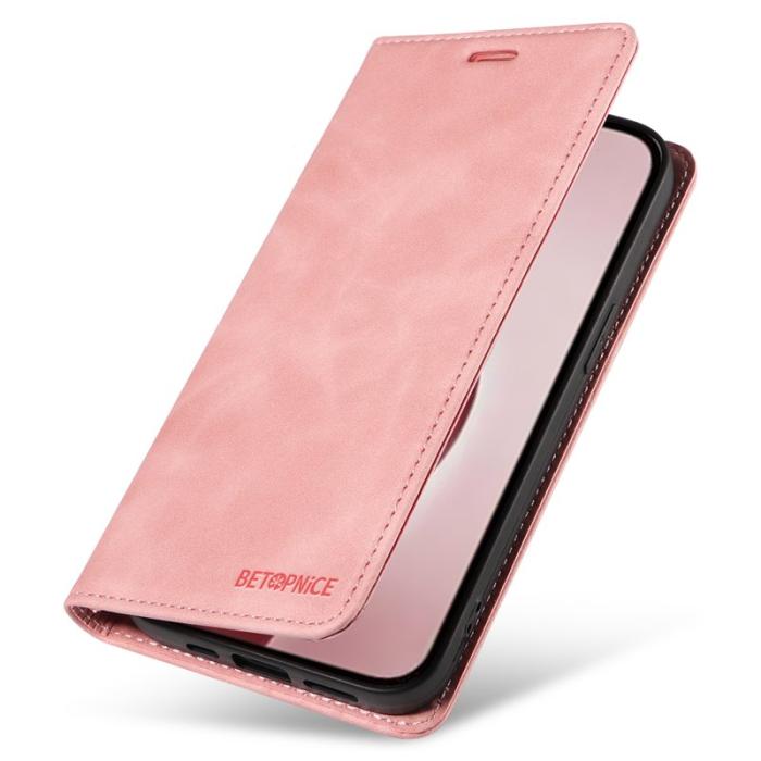 BETOPNICE - BETOPNICE 003 iPhone 16 Pro Fodral Wallet Äkta läder - Rosa
