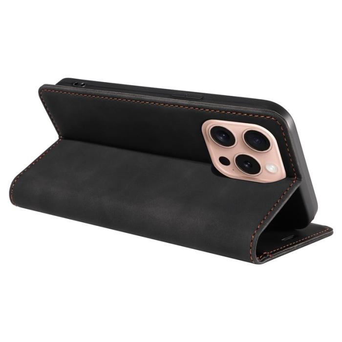 BETOPNICE - BETOPNICE 003 iPhone 16 Pro Fodral Wallet Äkta läder - Svart