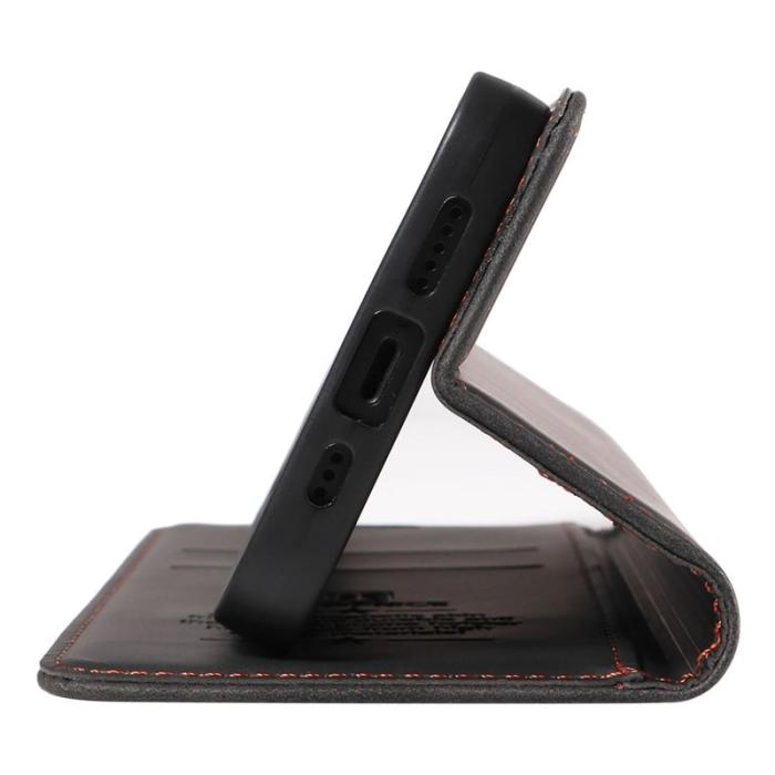 BETOPNICE - BETOPNICE 003 iPhone 16 Pro Fodral Wallet Äkta läder - Svart