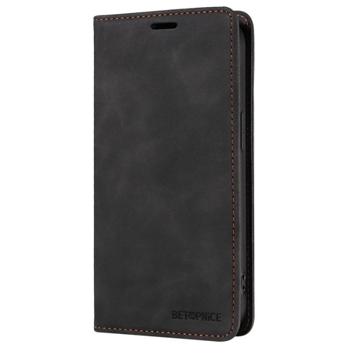 BETOPNICE - BETOPNICE 003 iPhone 16 Pro Fodral Wallet Äkta läder - Svart