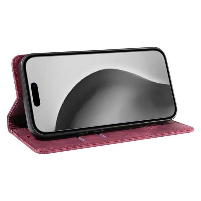 BETOPNICE - BETOPNICE 003 iPhone 16 Pro Max Fodral Äkta läder - Röd