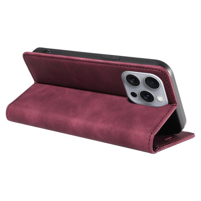 BETOPNICE - BETOPNICE 003 iPhone 16 Pro Max Fodral Äkta läder - Röd