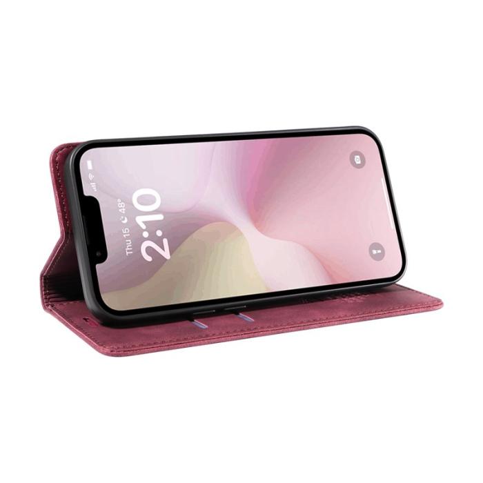 BETOPNICE - BETOPNICE 003 iPhone 16e Wallet Fodral Äkta läder - Röd