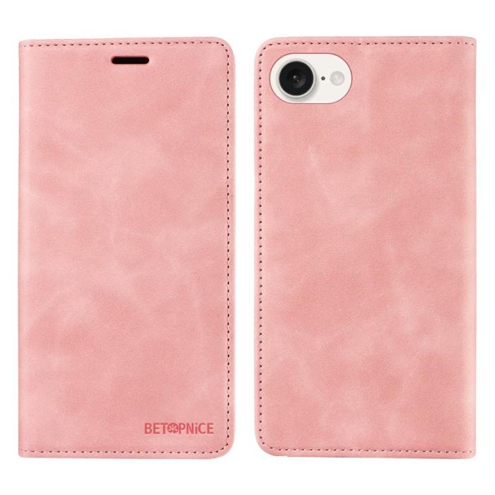 BETOPNICE - BETOPNICE 003 iPhone 16e Wallet Fodral Äkta läder - Rosa