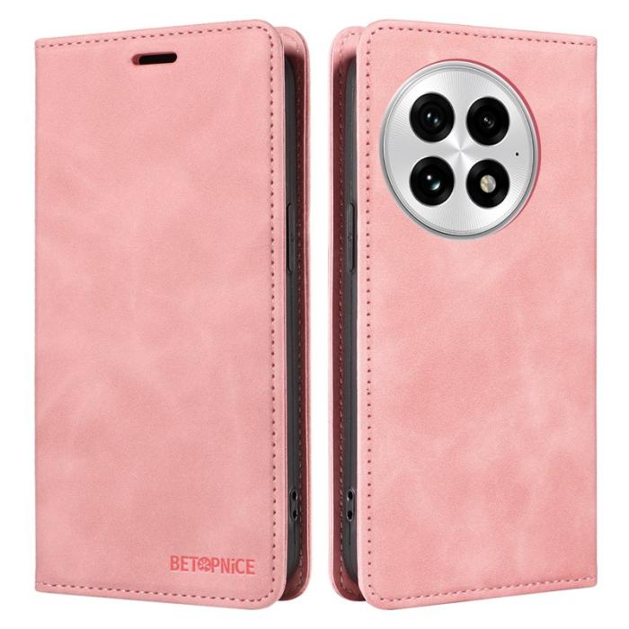 BETOPNICE - BETOPNICE 003 OnePlus 13 Fodral i Äkta Läder - Rosa