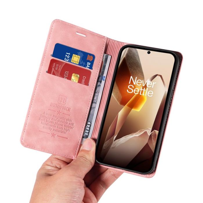 BETOPNICE - BETOPNICE 003 OnePlus 13 Fodral i Äkta Läder - Rosa