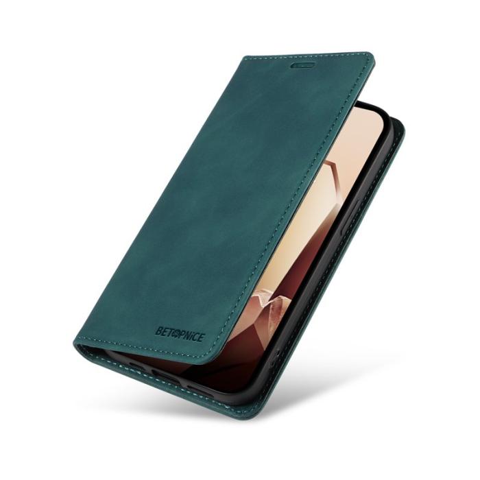 BETOPNICE - BETOPNICE 003 OnePlus 13 Wallet Fodral Äkta läder - Grön