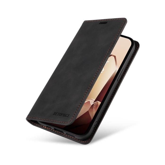 BETOPNICE - BETOPNICE 003 OnePlus 13 Wallet Fodral Äkta läder - Svart