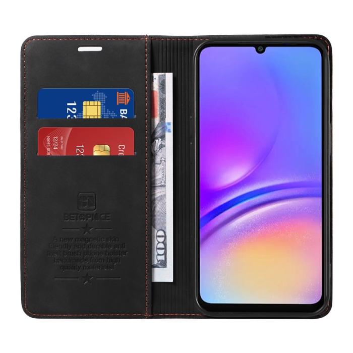 BETOPNICE - BETOPNICE 003 Samsung Galaxy A06 4G Fodral Äkta läder - Svart