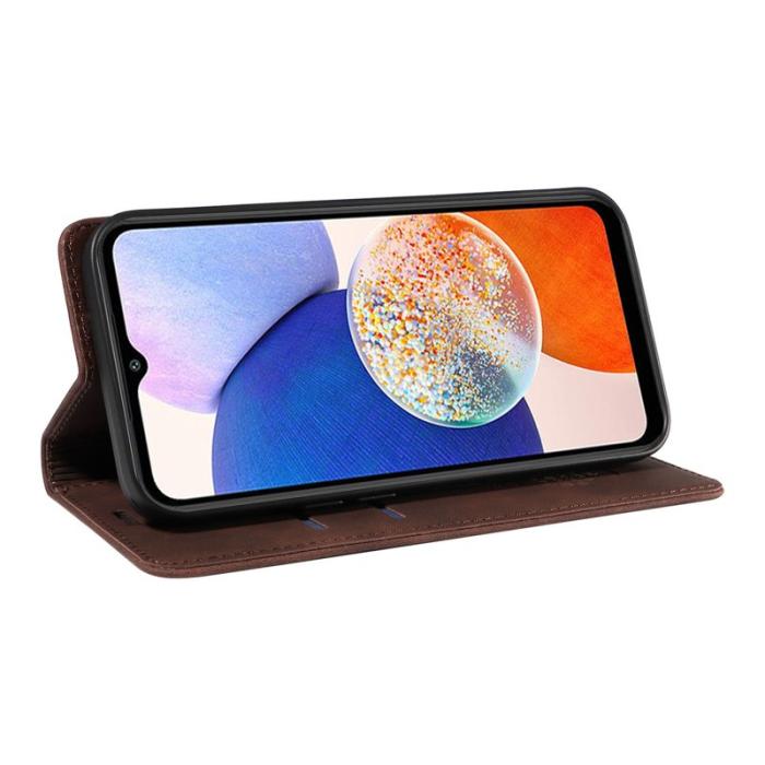 BETOPNICE - BETOPNICE 003 Samsung Galaxy A14 Fodral Äkta läder - Brun