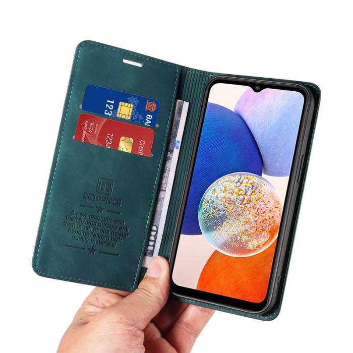 BETOPNICE - BETOPNICE 003 Samsung Galaxy A14 Fodral Äkta läder - Grön