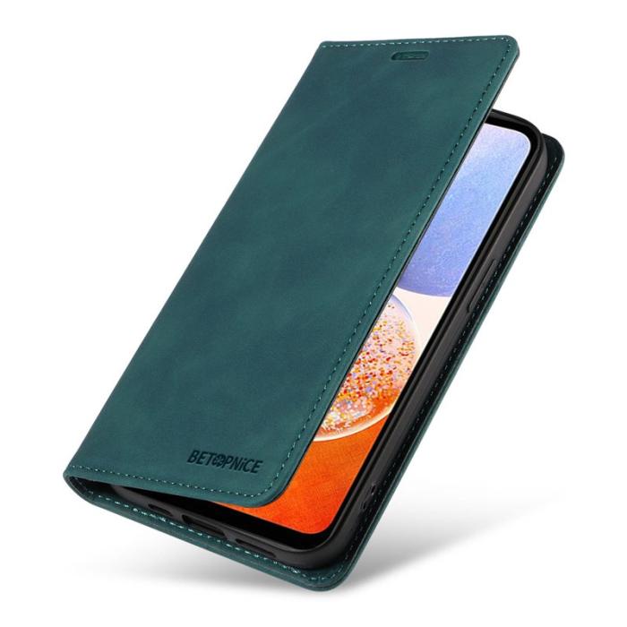 BETOPNICE - BETOPNICE 003 Samsung Galaxy A14 Fodral Äkta läder - Grön