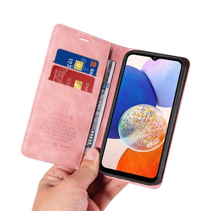 BETOPNICE - BETOPNICE 003 Samsung Galaxy A14 Fodral Äkta läder - Pink