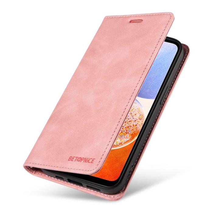 BETOPNICE - BETOPNICE 003 Samsung Galaxy A14 Fodral Äkta läder - Pink