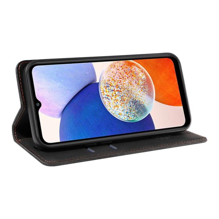 BETOPNICE - BETOPNICE 003 Samsung Galaxy A14 Fodral - PU Läder - Svart