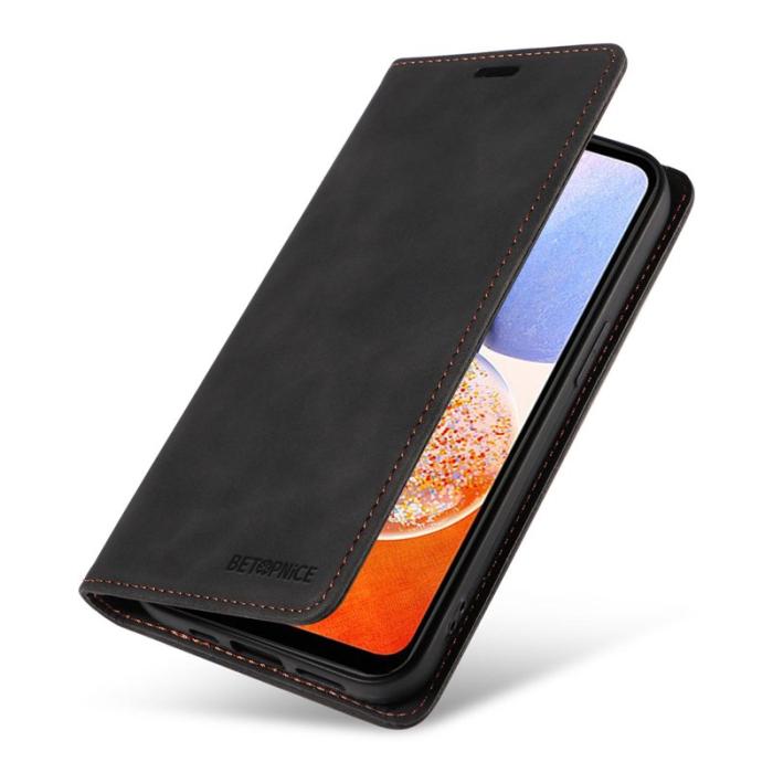 BETOPNICE - BETOPNICE 003 Samsung Galaxy A14 Fodral - PU Läder - Svart