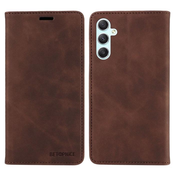 BETOPNICE - BETOPNICE 003 Samsung Galaxy A34 5G Fodral - PU Läder - Brun