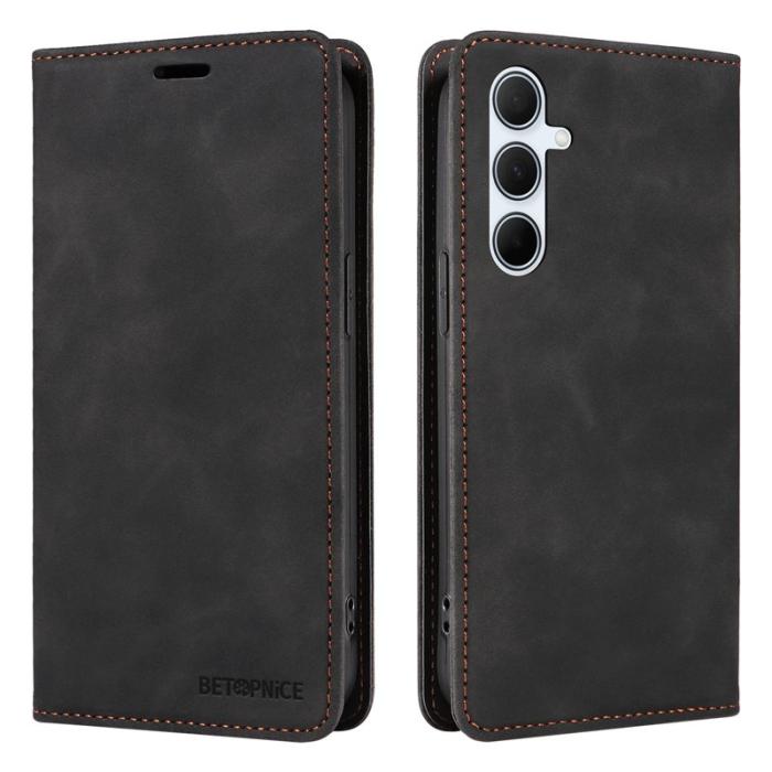 BETOPNICE - BETOPNICE 003 Samsung Galaxy A36 5G Fodral Äkta läder - Svart