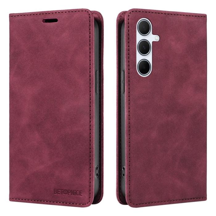 BETOPNICE - BETOPNICE 003 Samsung Galaxy A36 5G Wallet Fodral Äkta läder - Röd