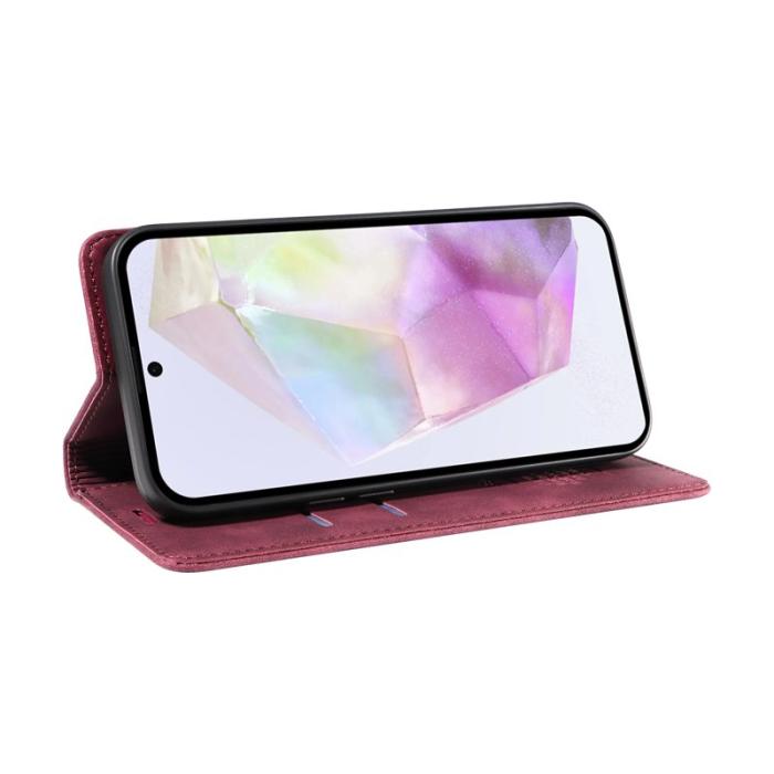 BETOPNICE - BETOPNICE 003 Samsung Galaxy A36 5G Wallet Fodral Äkta läder - Röd