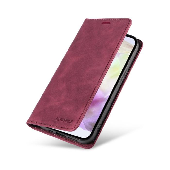BETOPNICE - BETOPNICE 003 Samsung Galaxy A36 5G Wallet Fodral Äkta läder - Röd