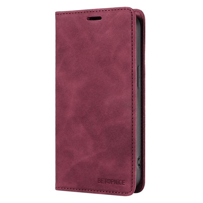 BETOPNICE - BETOPNICE 003 Samsung Galaxy A36 5G Wallet Fodral Äkta läder - Röd