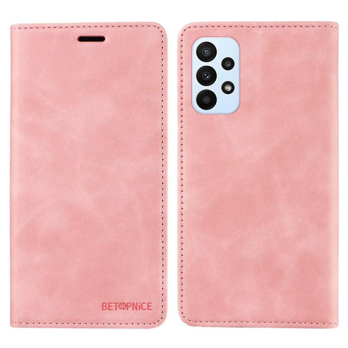BETOPNICE - BETOPNICE 003 Samsung Galaxy A73 5G Fodral - PU Läder - Rosa