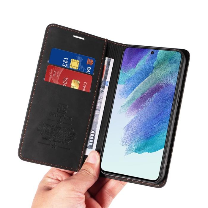 BETOPNICE - BETOPNICE 003 Samsung Galaxy S21 FE Fodral - PU Läder - Svart